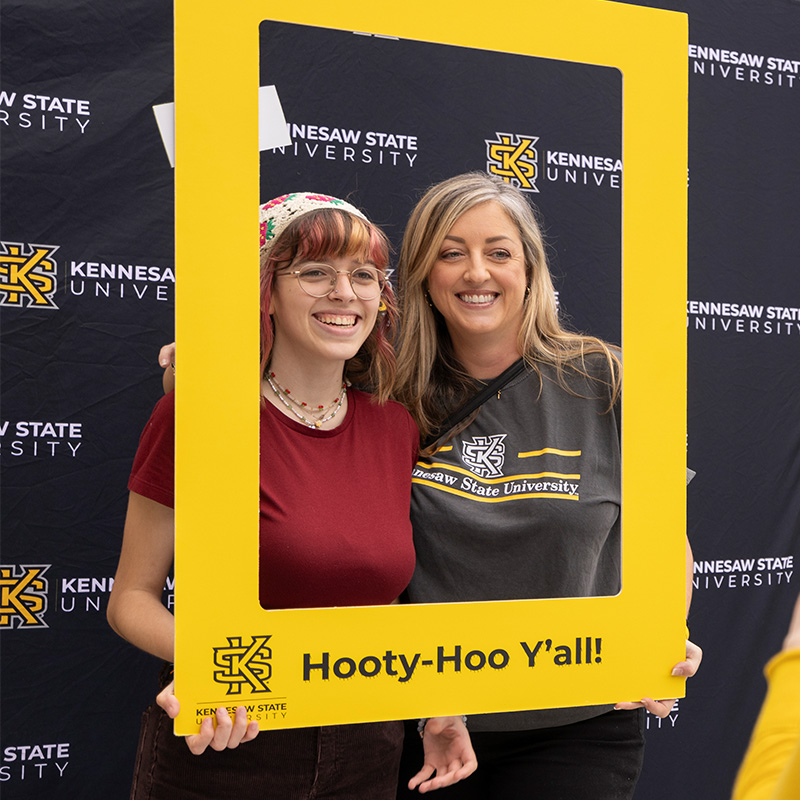 Mother and Daughter at Homecoming pep rally