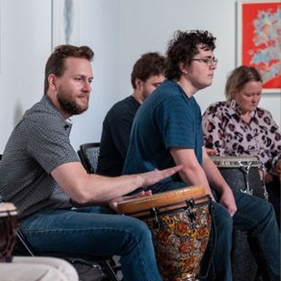 people drumming