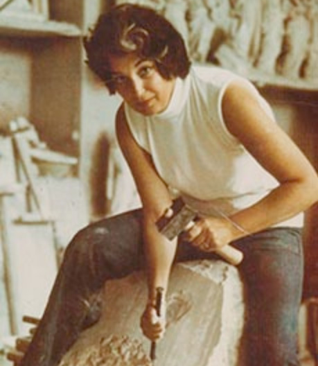 Ruth Zuckerman at work in the studio