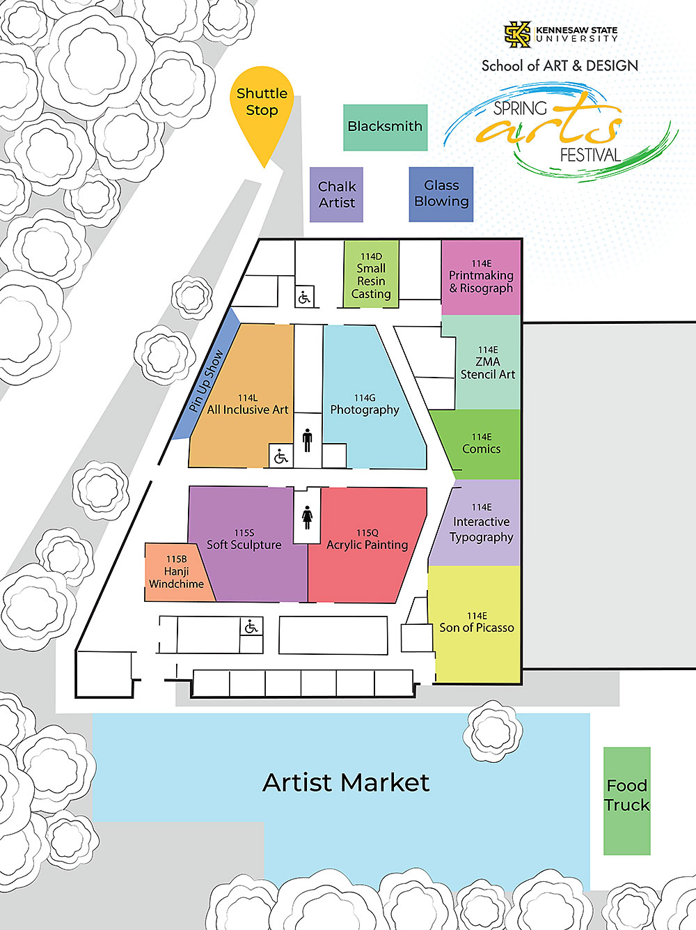 graphic illustration of festival map