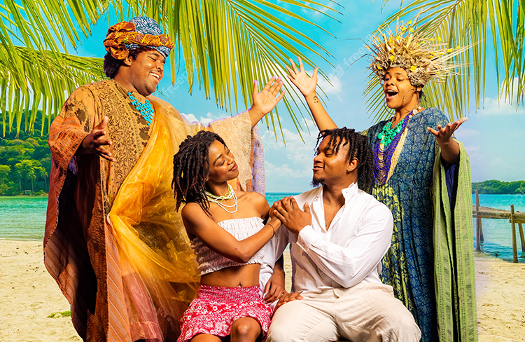 photo of musical theatre perfomers on beach