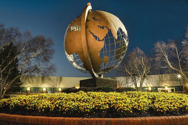 Globe statue on Marietta Campus. 