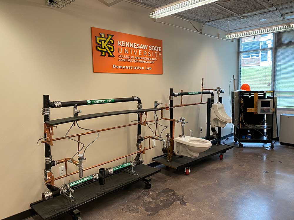 interior of construction demo lab equipment