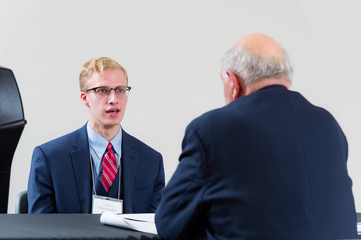 coles professional selling student performing mock interview