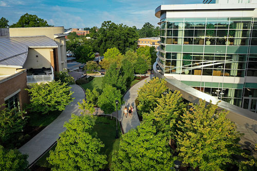 Aerial photo of ksu prominent buildings