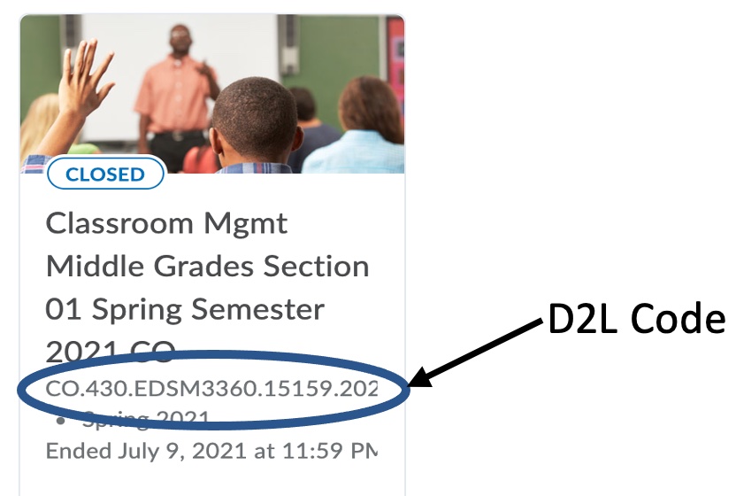 d2l code example of where to pull from circled in blue.