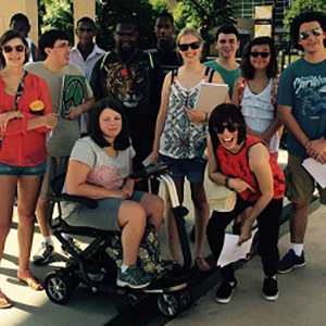 Large group of people smiling for a picture