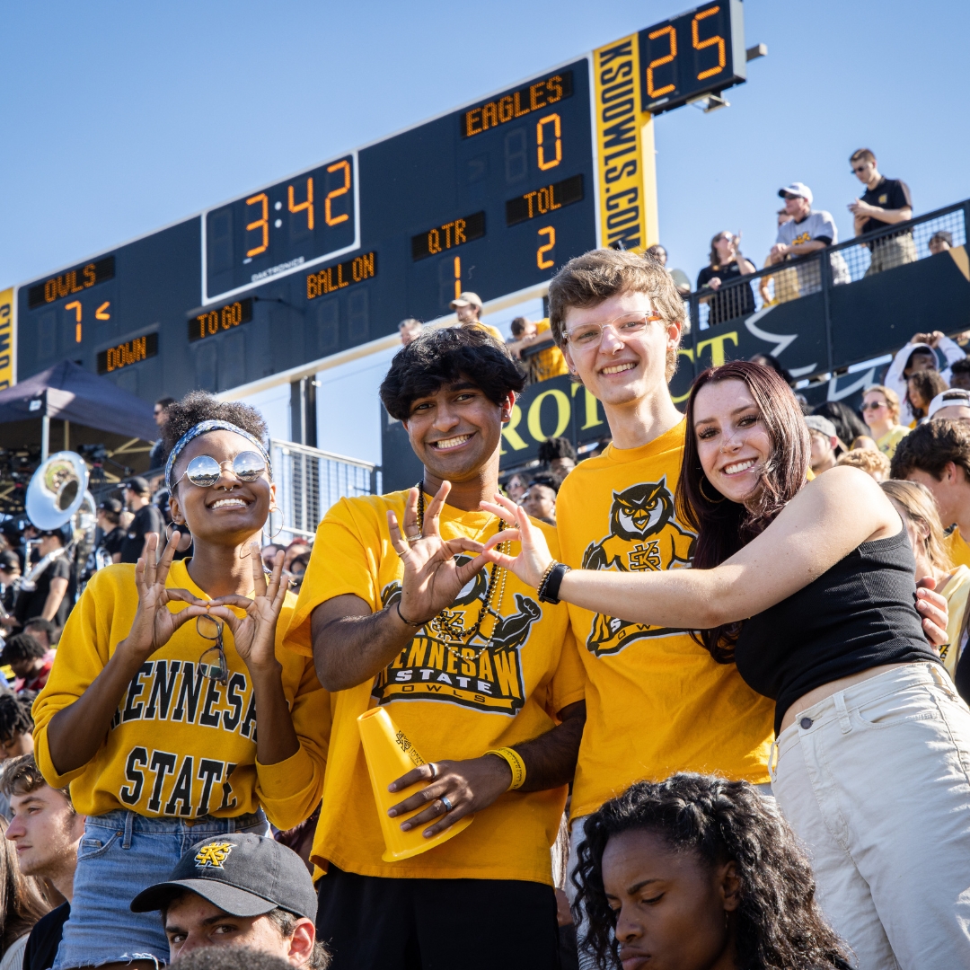 Students at football game