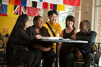 Group of students gathered at a table