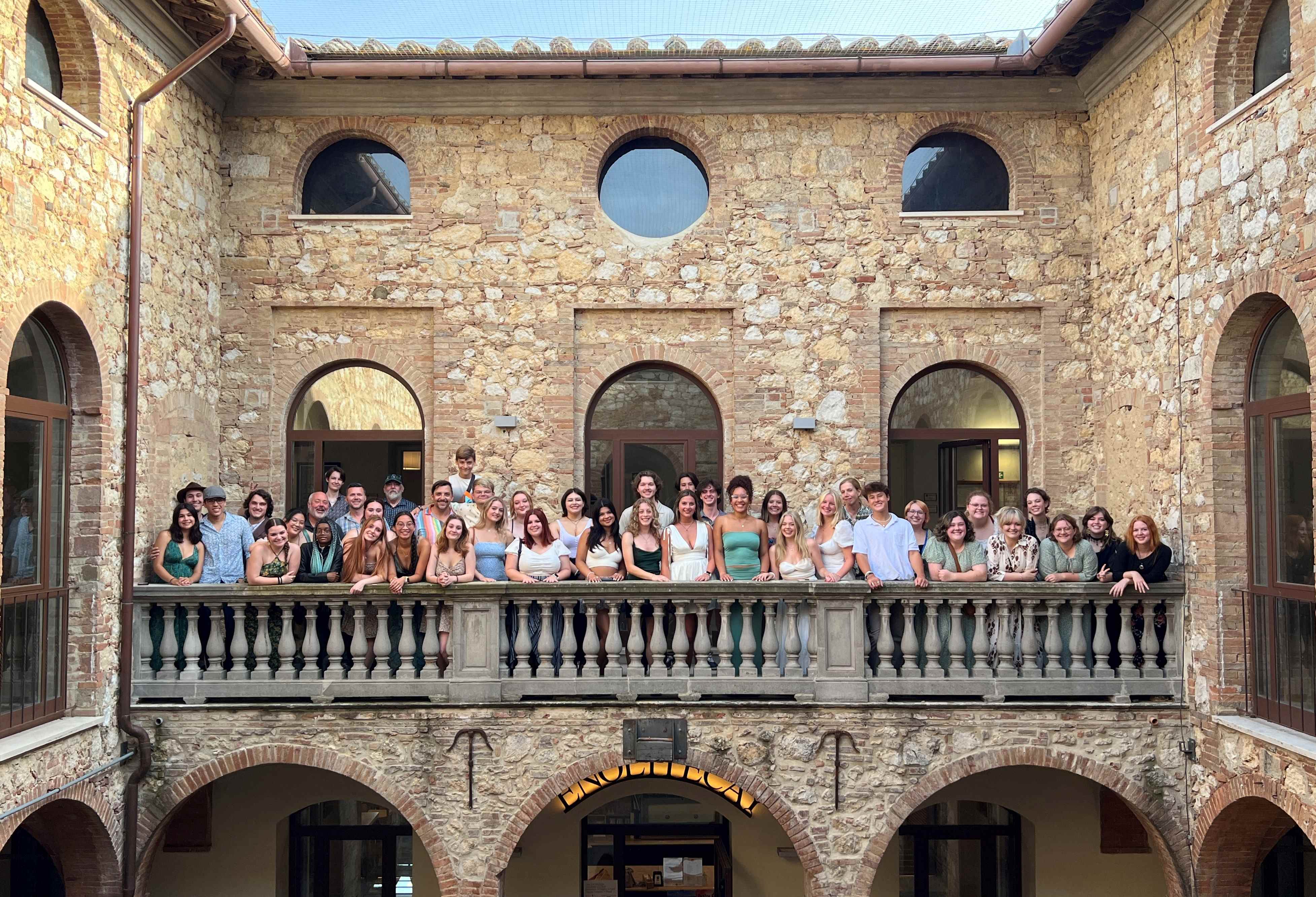 photo of ksu student in front of church in italy