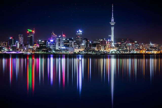 Auckland, New Zealand at night