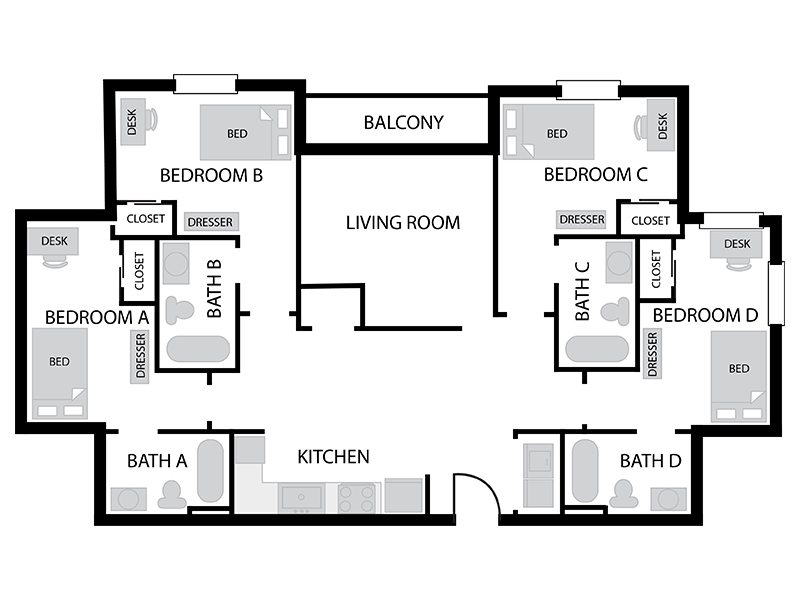 4 bedroom floor plan