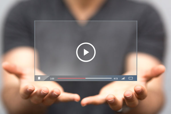 student watching a live stream on virtual screen.