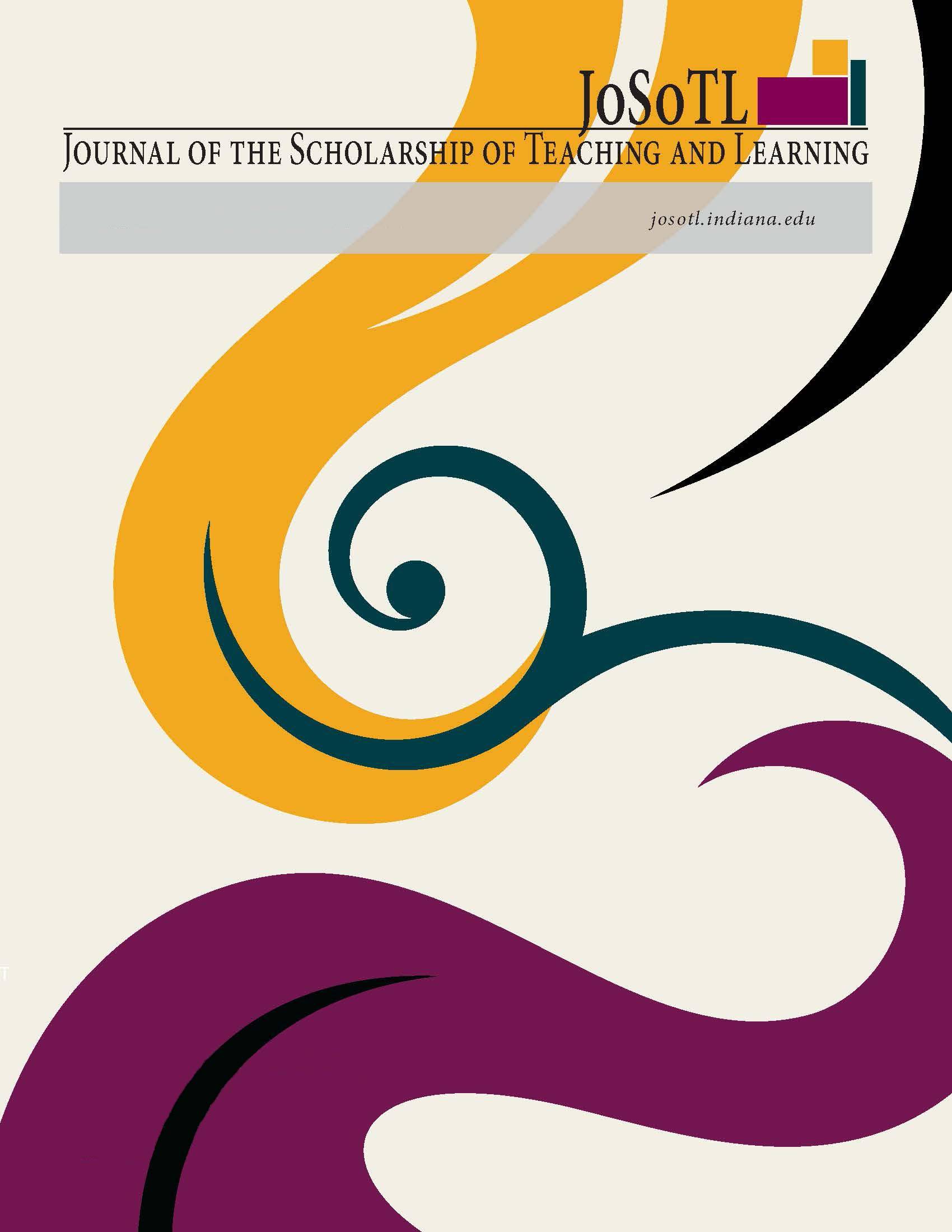 journal of the scholarship of teaching and learning journal cover.