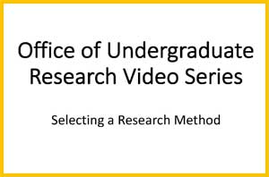 Image of video nine -  Selecting a Research Method