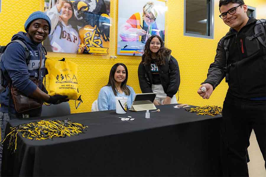 KSU students at the international booth.