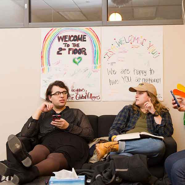 students at the lgbtq center.