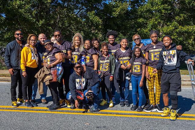 Large family together at a football game