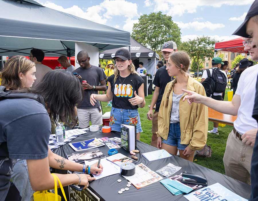 ksu students at the extreme involvement fair.