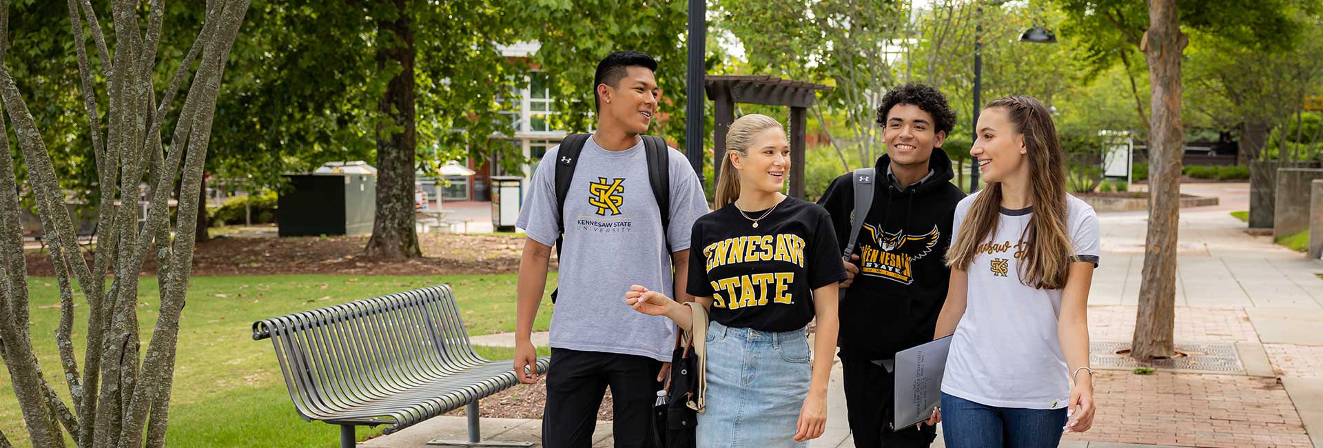 KSU Students walking at the Marietta Campus.