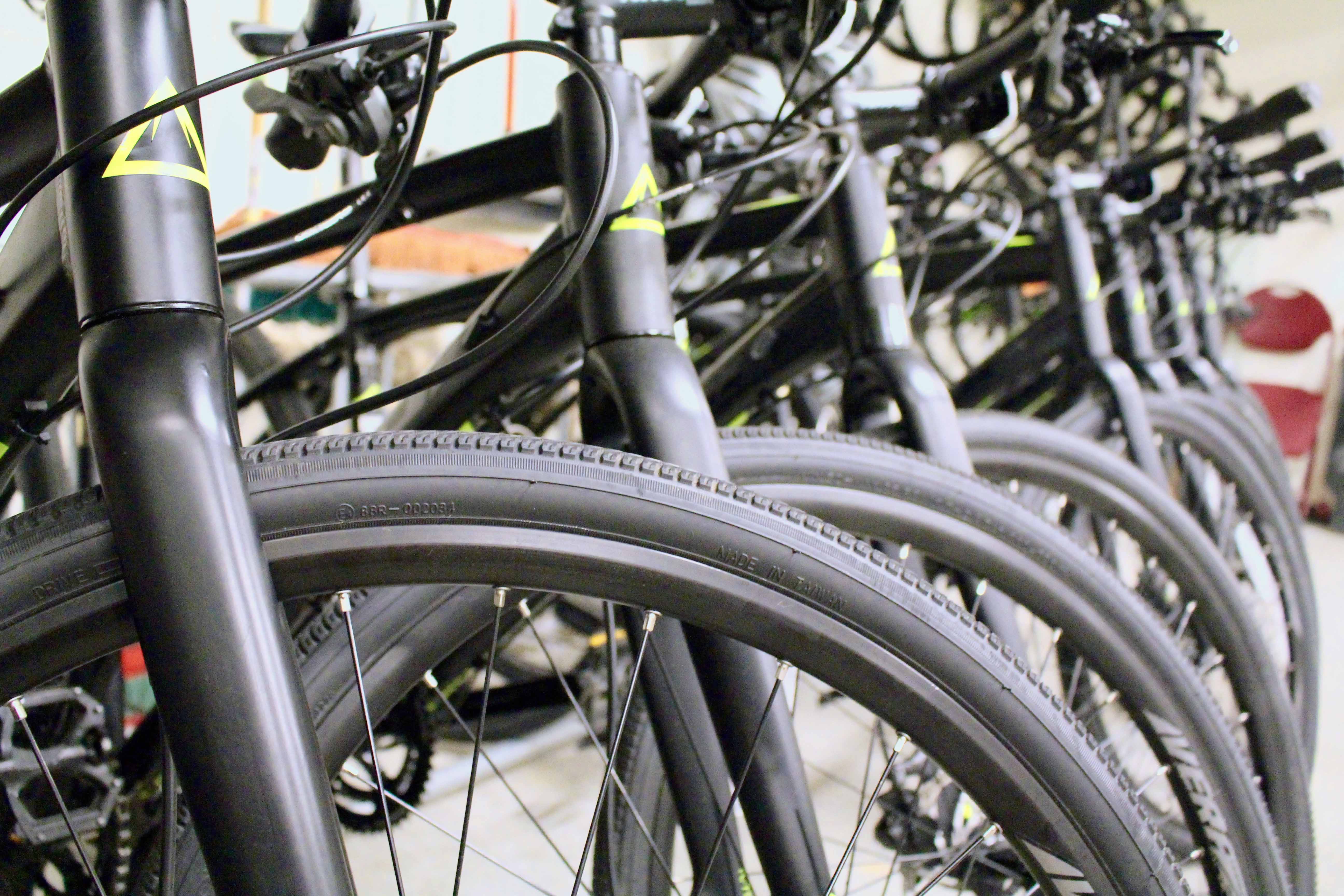 lined up bikes