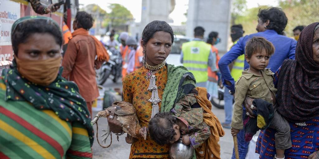 woman and child in streets