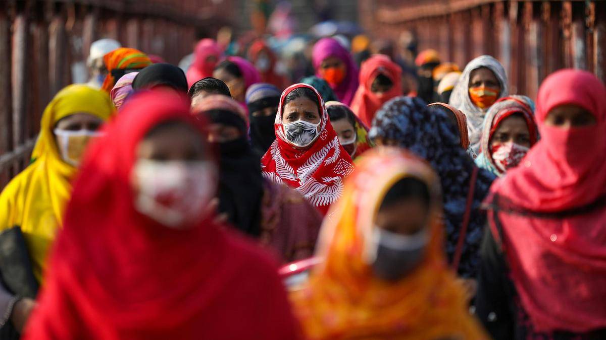 women march together for garment work justice